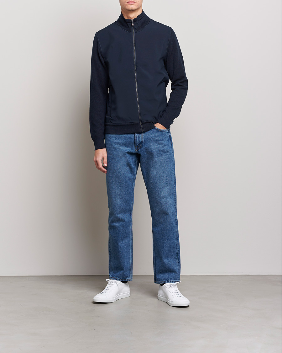 Herren | Pullover | BOSS BLACK | Feloy Full Zip Dark Blue