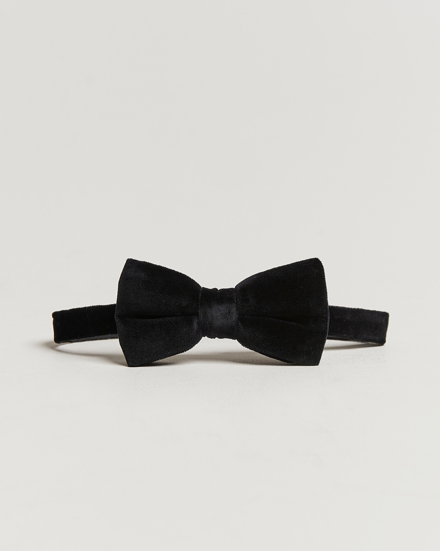 Herren | Velvet Self Tie Bow Tie Black | BOSS BLACK | Velvet Self Tie Bow Tie Black