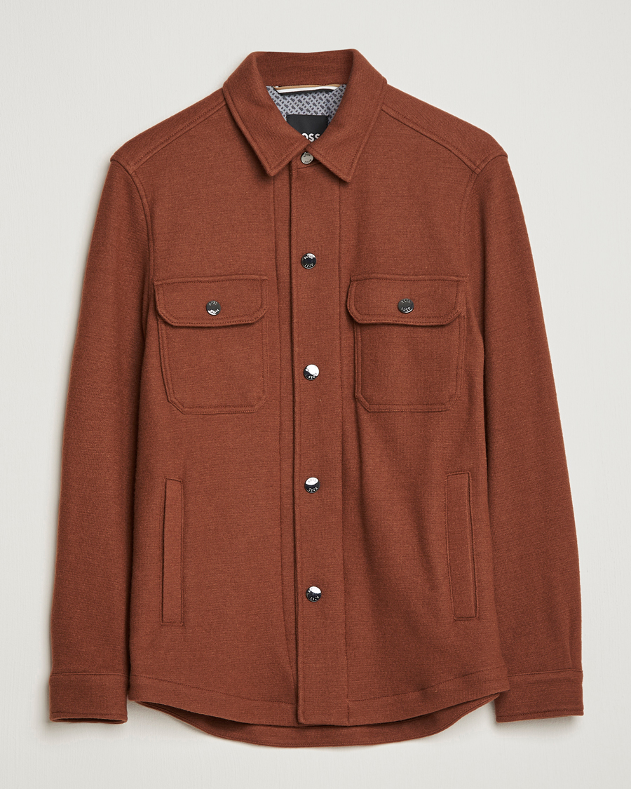Herren | Hemden | BOSS BLACK | Carper Wool Overshirt Medium Brown
