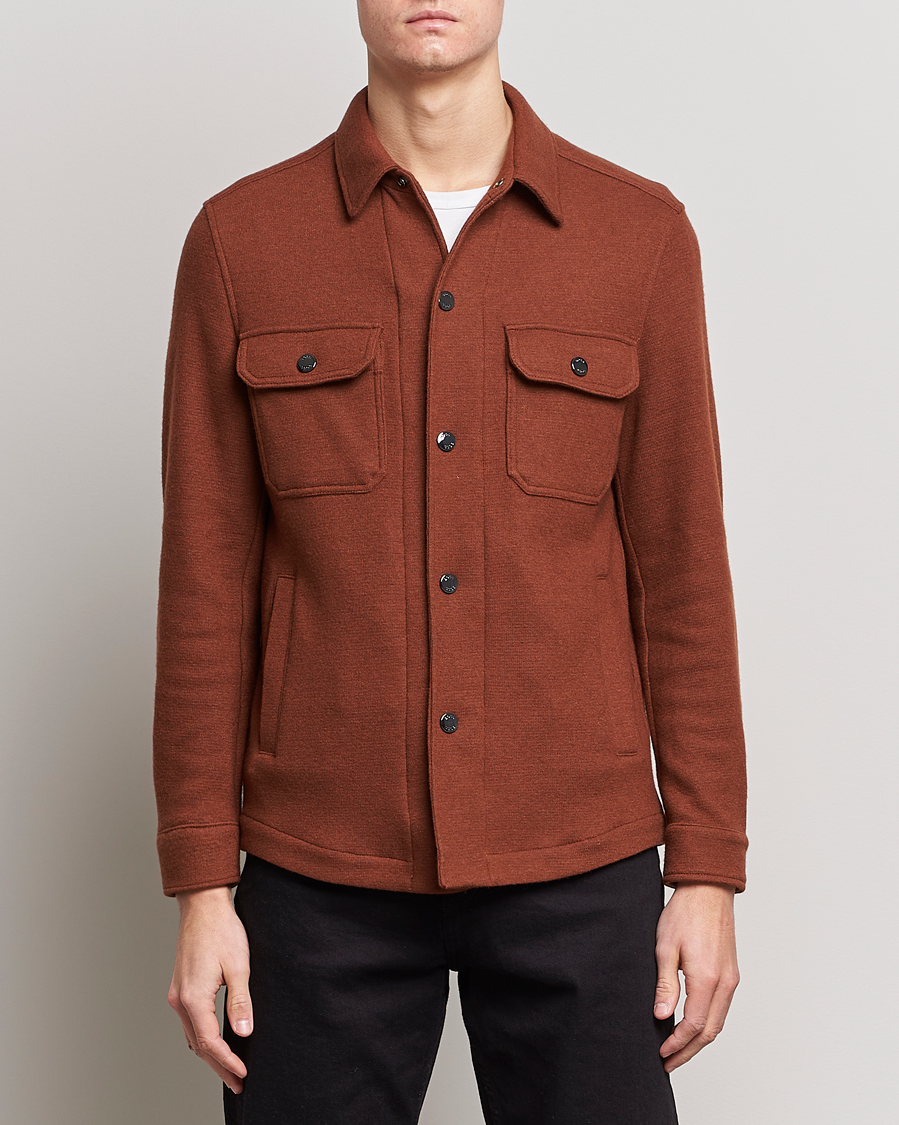 Herren | Overshirts | BOSS BLACK | Carper Wool Overshirt Medium Brown