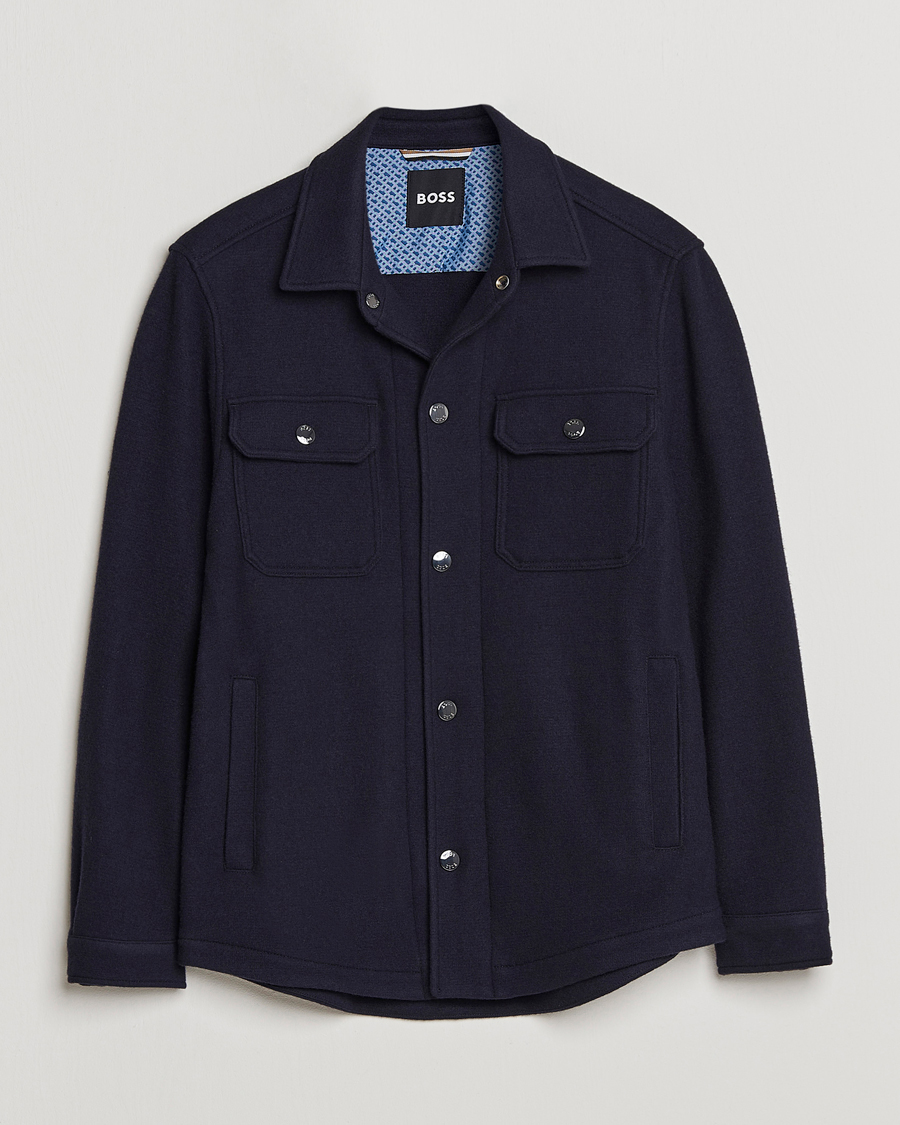 Herren | Hemden | BOSS BLACK | Carper Wool Overshirt Dark Blue