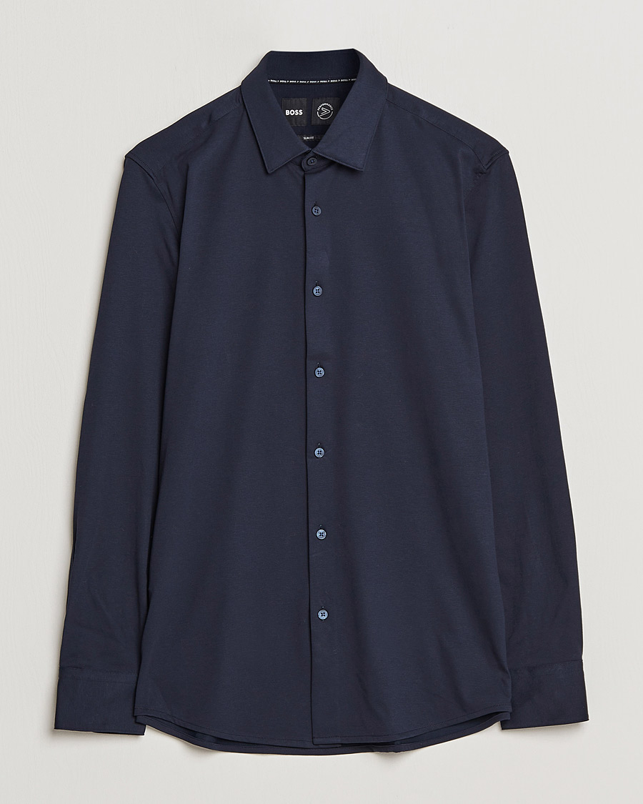 Herren | Hemden | BOSS BLACK | Hank 4-Way Stretch Shirt Dark Blue