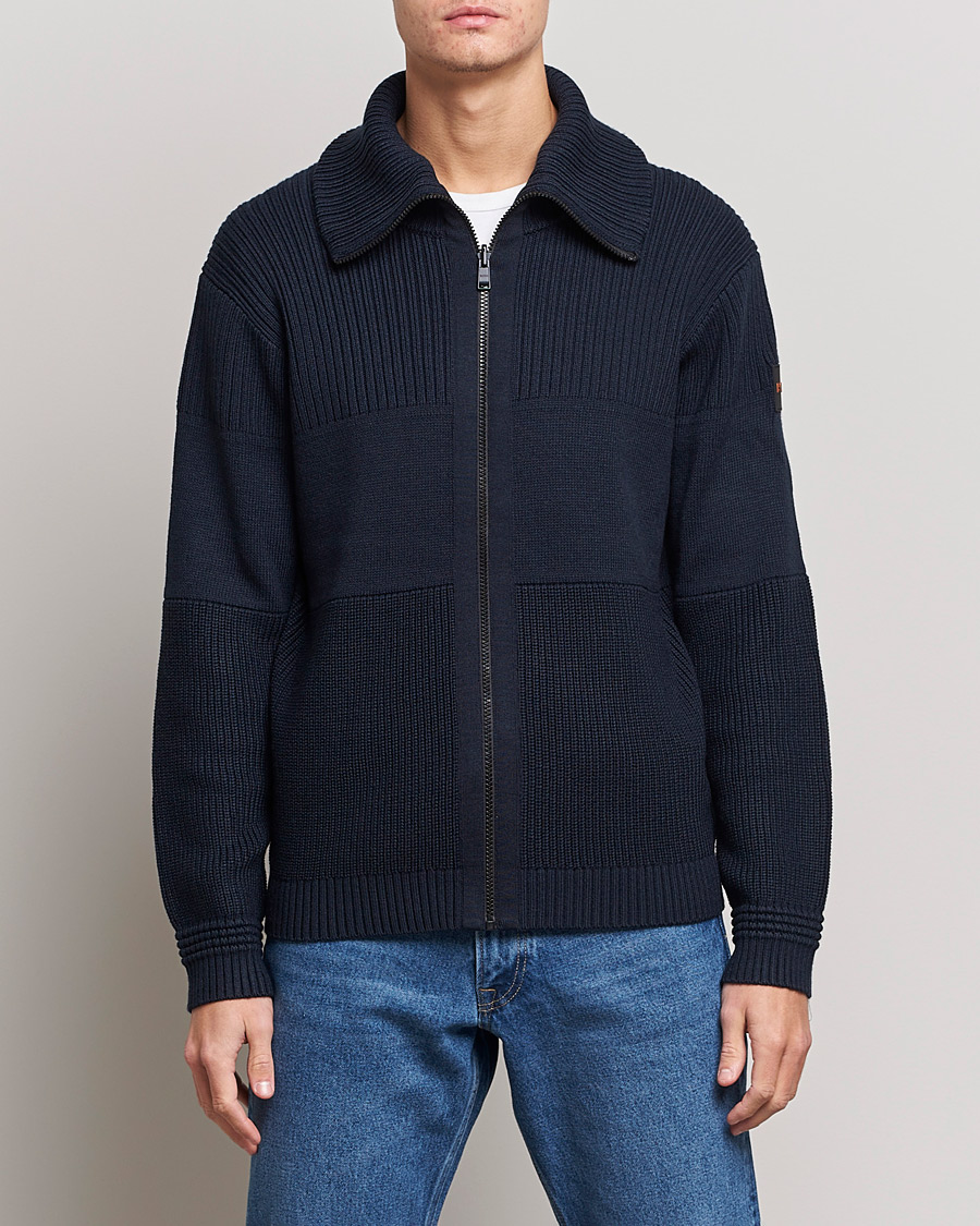 Herren | BOSS Casual | BOSS Casual | Kamondo Full Zip Sweater Dark Blue