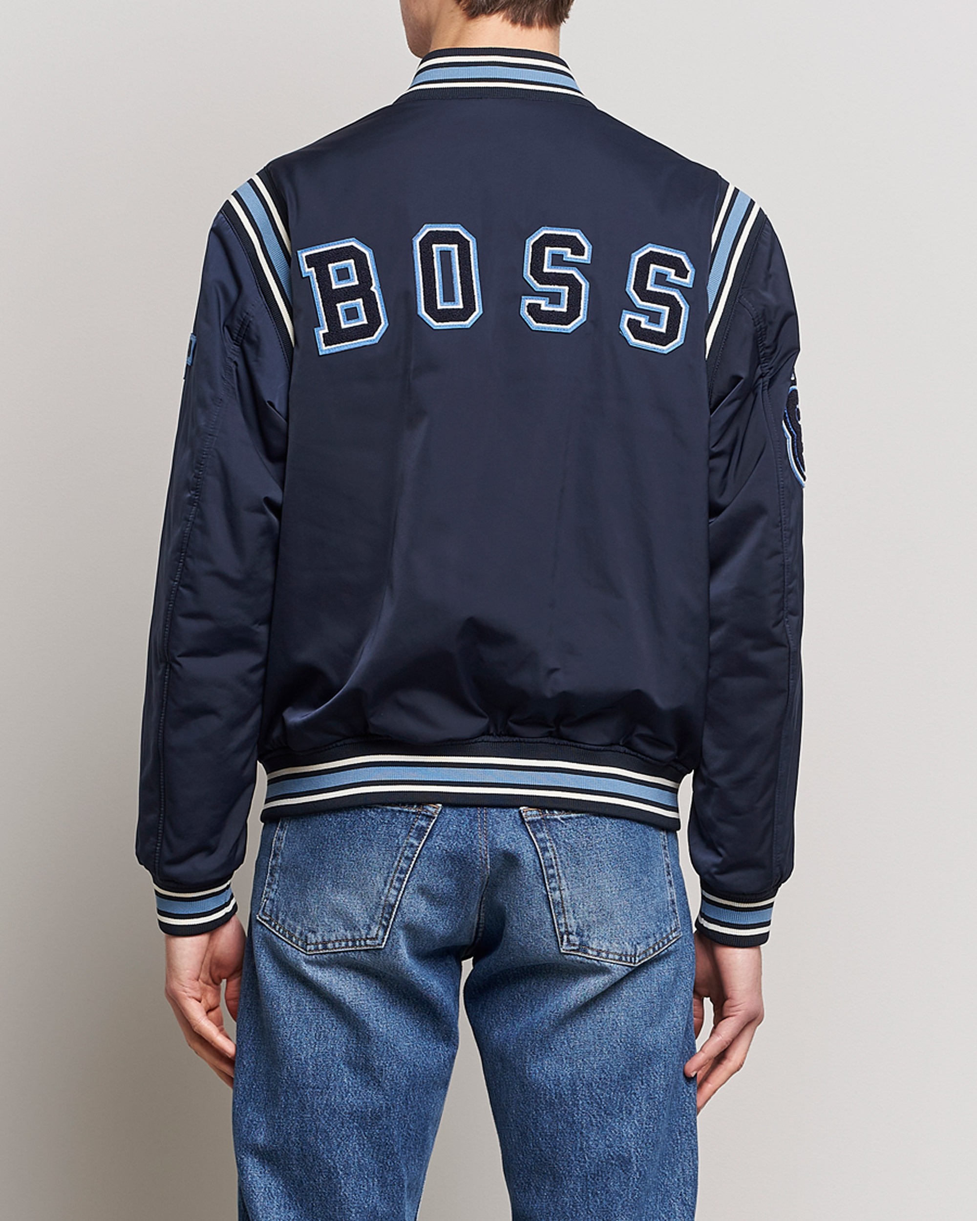 Herren | Jacken | BOSS ORANGE | Oronzo Varsity Bomber Jacket Dark Blue