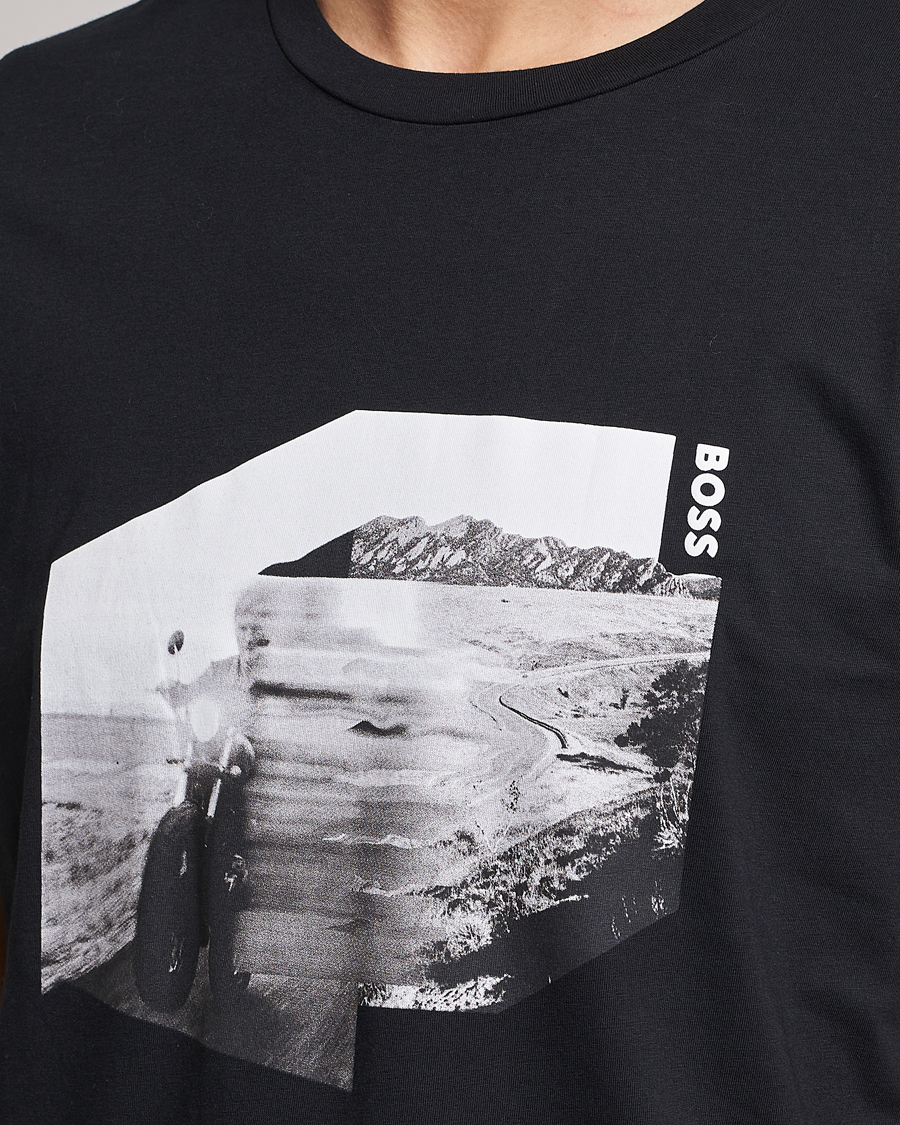 Herren | T-Shirts | BOSS ORANGE | Teglow Photoprint Crew Neck T-Shirt Black