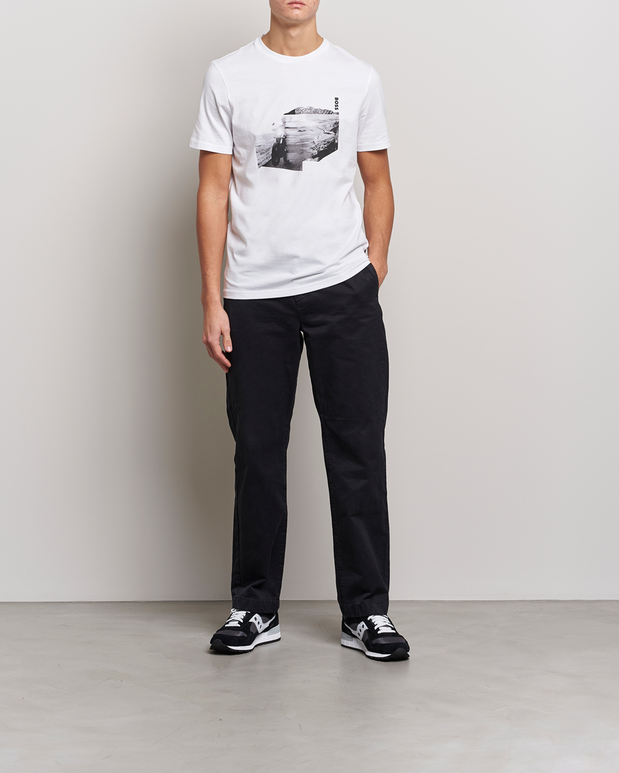 Herren | T-Shirts | BOSS ORANGE | Teglow Photoprint Crew Neck T-Shirt White