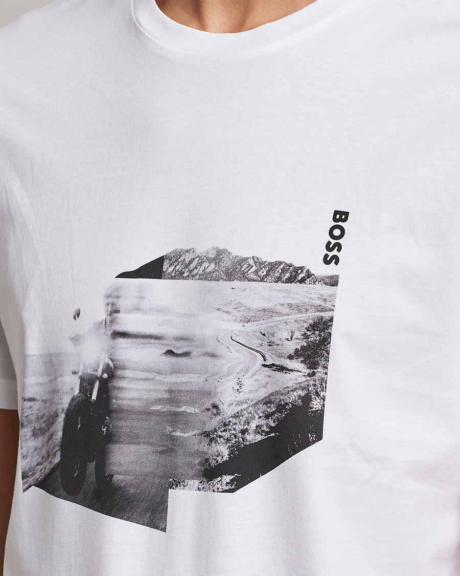Herren | T-Shirts | BOSS ORANGE | Teglow Photoprint Crew Neck T-Shirt White