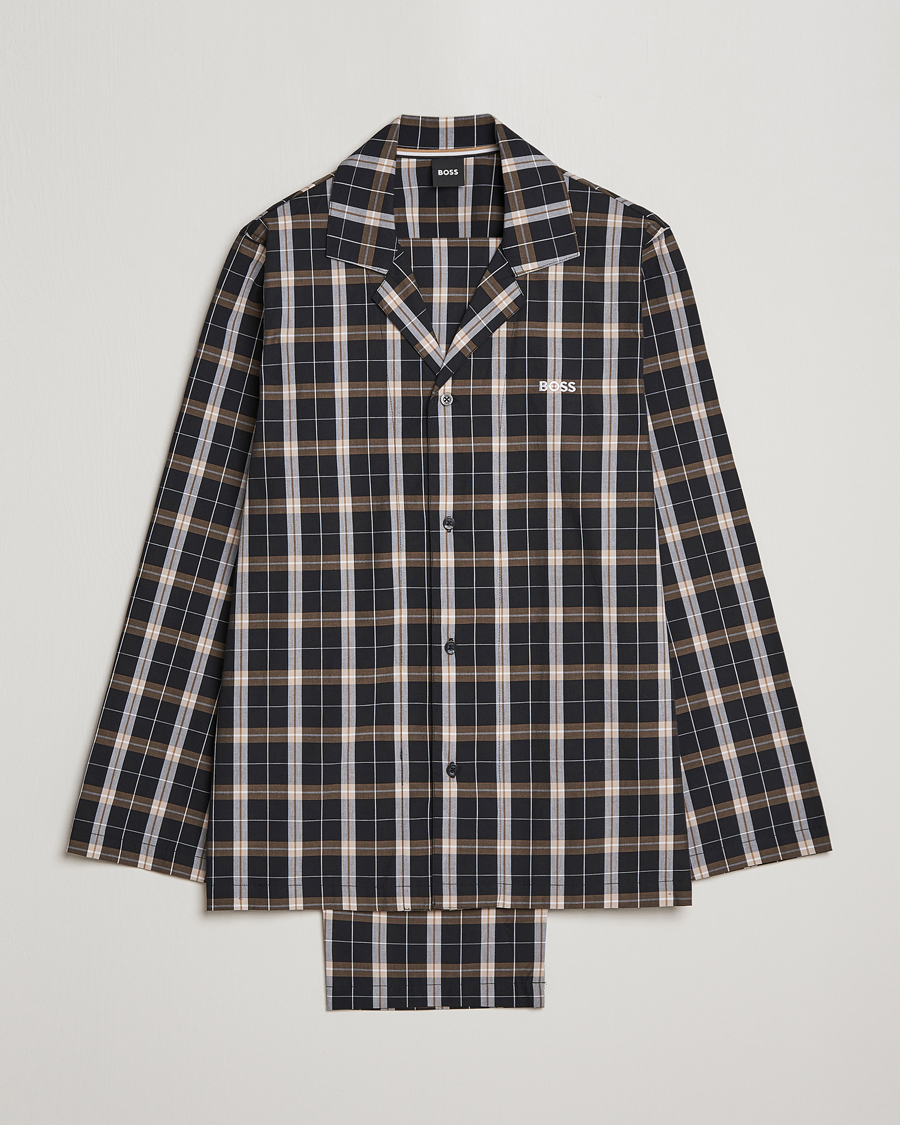 Herren | Schlafanzüge & Bademäntel | BOSS BLACK | Urban Checked Pyjama Set Black/Beige