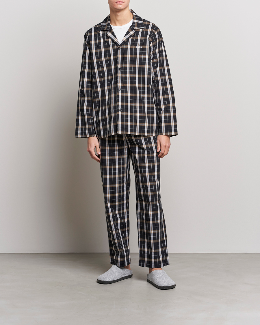 Herren | Schlafanzüge & Bademäntel | BOSS | Urban Checked Pyjama Set Black/Beige