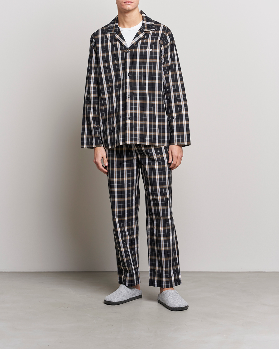 Herren | Schlafanzüge & Bademäntel | BOSS BLACK | Urban Checked Pyjama Set Black/Beige