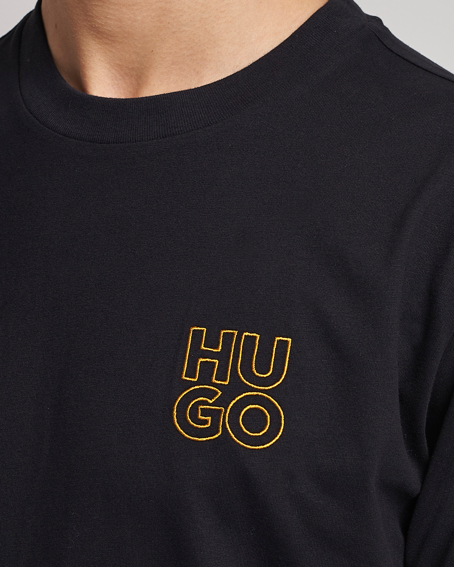 Herren | T-Shirts | HUGO | Daiman Logo Crew Neck T-Shirt Black