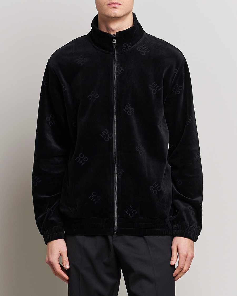 Herren | Full-zip | HUGO | Dornbill Velvet Full Zip Jacket Black
