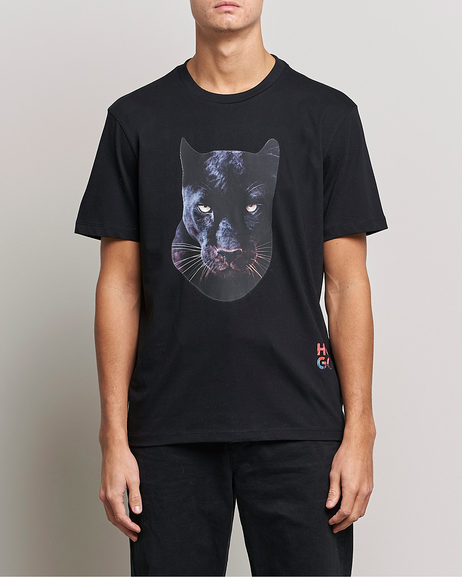 Herren | T-Shirts | HUGO | Deetah Logo Crew Neck T-Shirt Black