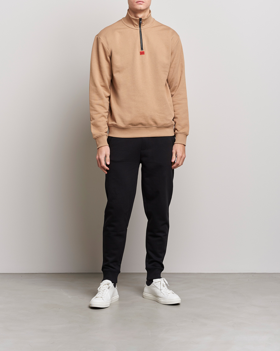 Herren | Pullover | HUGO | Durty Half Zip Sweater Medium Beige