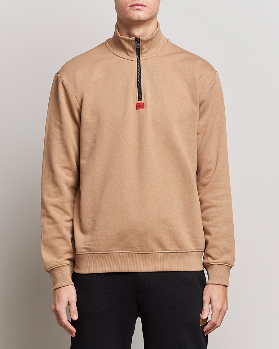 Herren | Half-zip | HUGO | Durty Half Zip Sweater Medium Beige