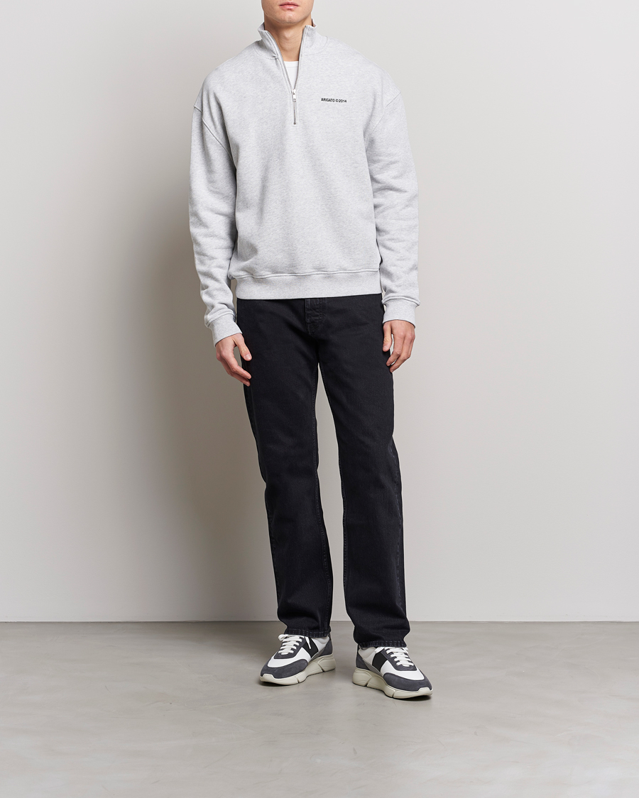 Axel Arigato Monogram Half Zip Sweater Grey Melange bei Care of Carl