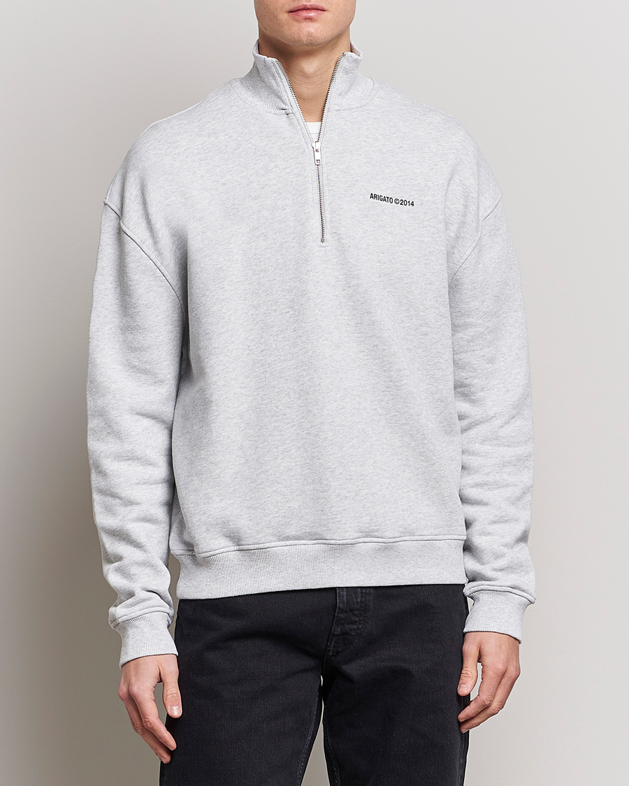Herren | Pullover | Axel Arigato | Monogram Half Zip Sweater Grey Melange