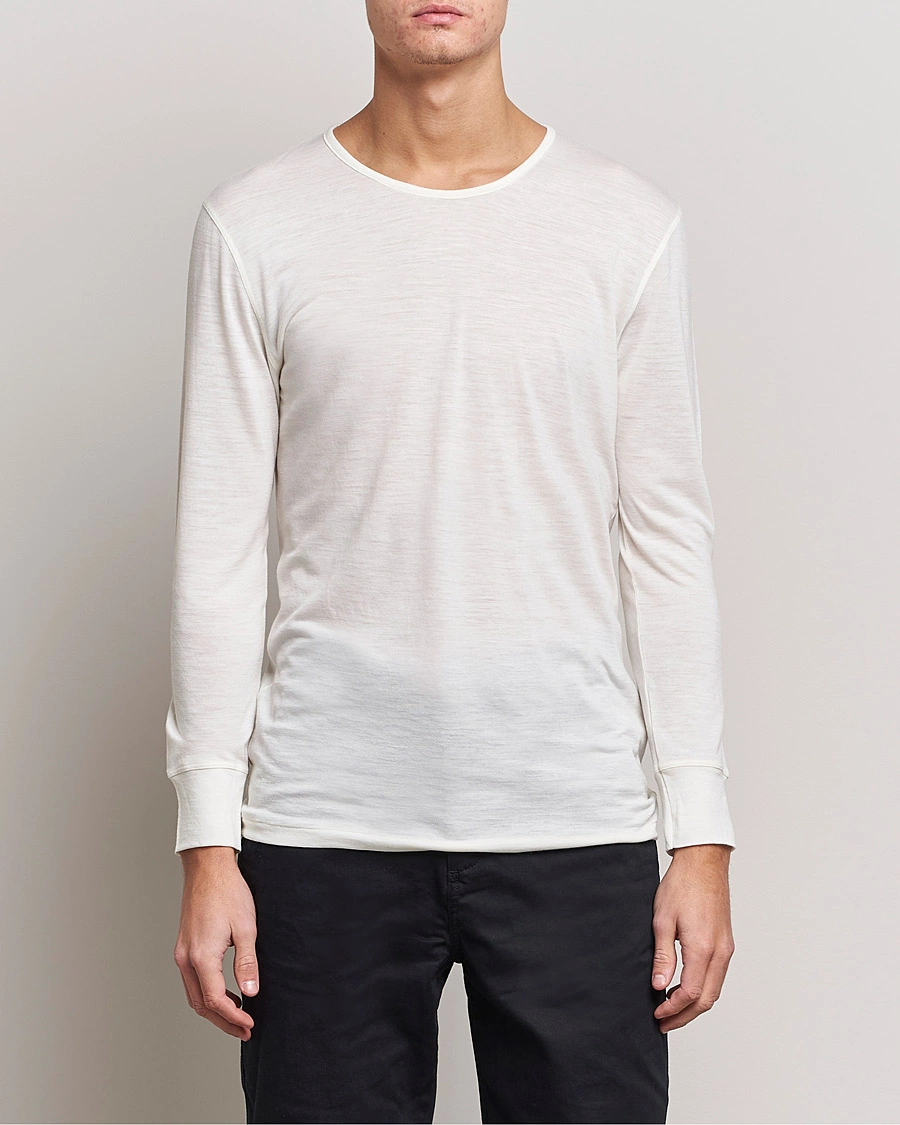 Herren | Zimmerli of Switzerland | Zimmerli of Switzerland | Wool/Silk Long Sleeve T-Shirt Ecru
