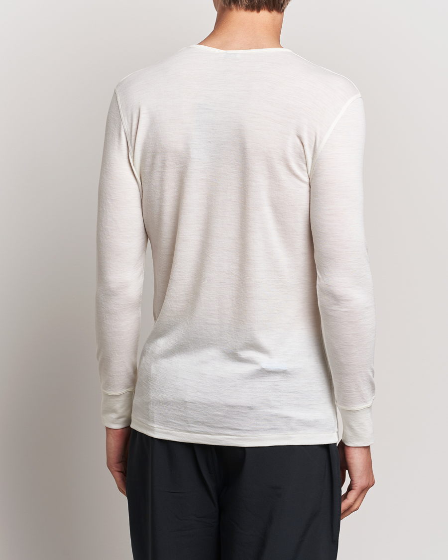 Herren | T-Shirts | Zimmerli of Switzerland | Wool/Silk Long Sleeve T-Shirt Ecru