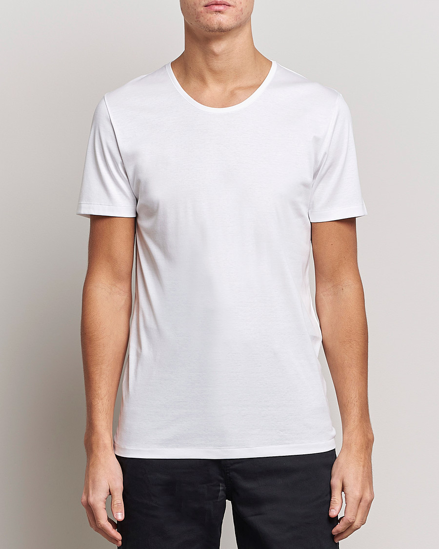 Herren | T-Shirts | Zimmerli of Switzerland | Sea Island Cotton Crew Neck T-Shirt White