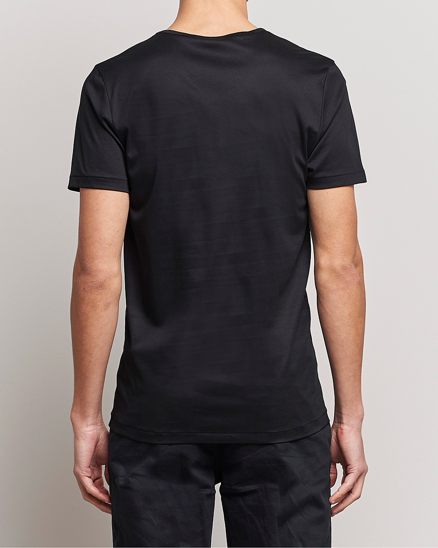 Herren | T-Shirts | Zimmerli of Switzerland | Sea Island Cotton Crew Neck T-Shirt Black