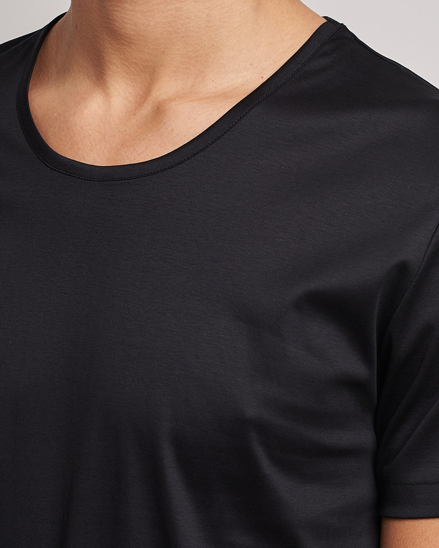 Herren | T-Shirts | Zimmerli of Switzerland | Sea Island Cotton Crew Neck T-Shirt Black