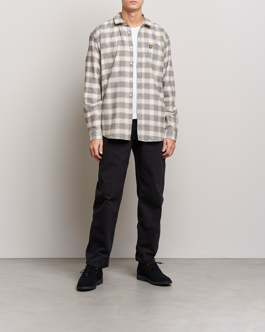 Herren | Hemden | Lyle & Scott | Checked Cotton Shirt Taupe