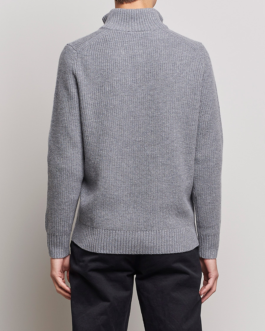 Herren | Pullover | Lyle & Scott | Ribbed Quarter Zip Sweater Grey Marl