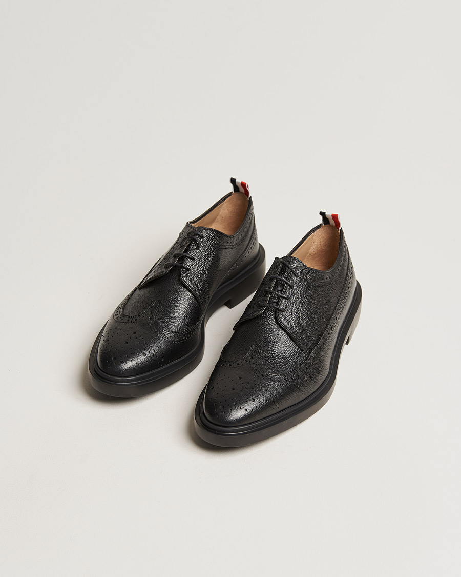 Herr | Brogues | Thom Browne | Pebble Grain Longwing Brogue Black