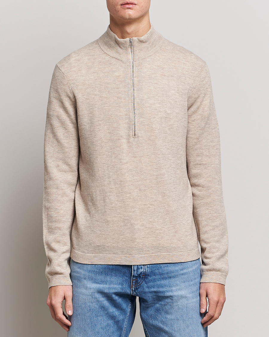 Herren |  | Tiger of Sweden | Owain Merino Half Zip Sweater Dark White