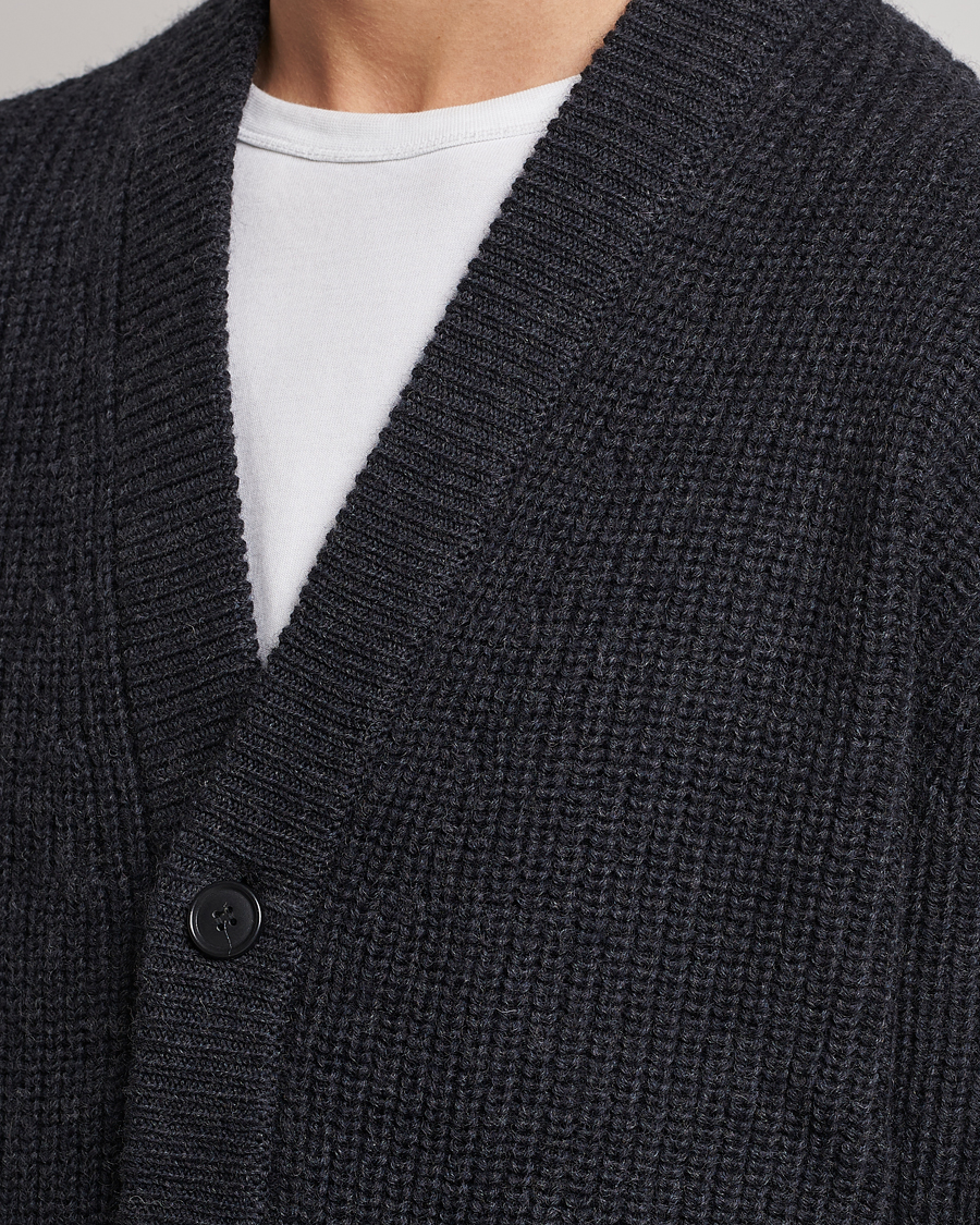 Herren | Pullover | Tiger of Sweden | Reiner Wool Cardigan Dark Grey Mel