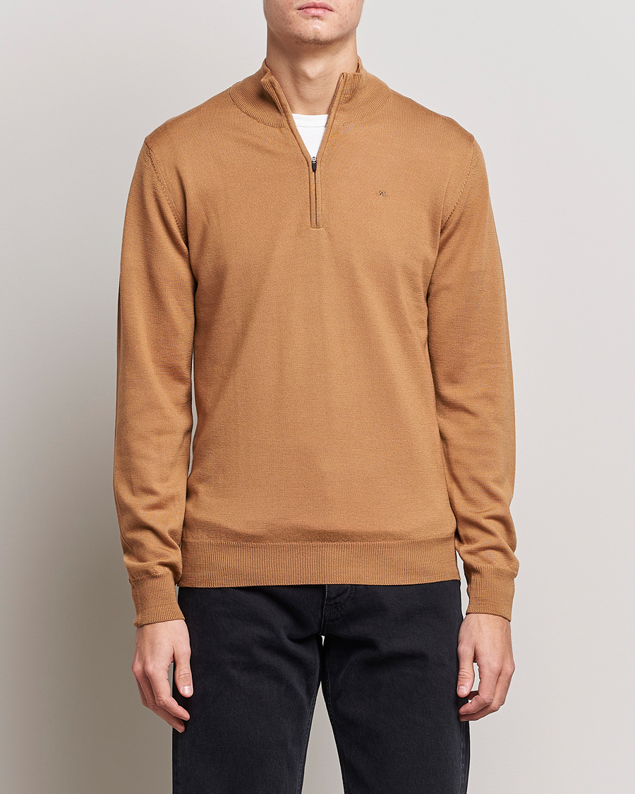 Herren |  | J.Lindeberg | Kian Quarter Zip Merino Sweater Chipmunk