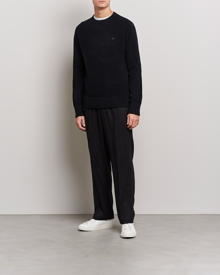 Herren | Pullover | J.Lindeberg | Yuri Merino Logo Crew Neck Sweater Black
