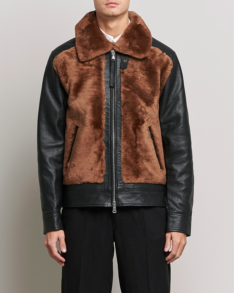 Herren | Lederjacken | J.Lindeberg | Grizzly Sheepskin Leather Jacket Chipmunk
