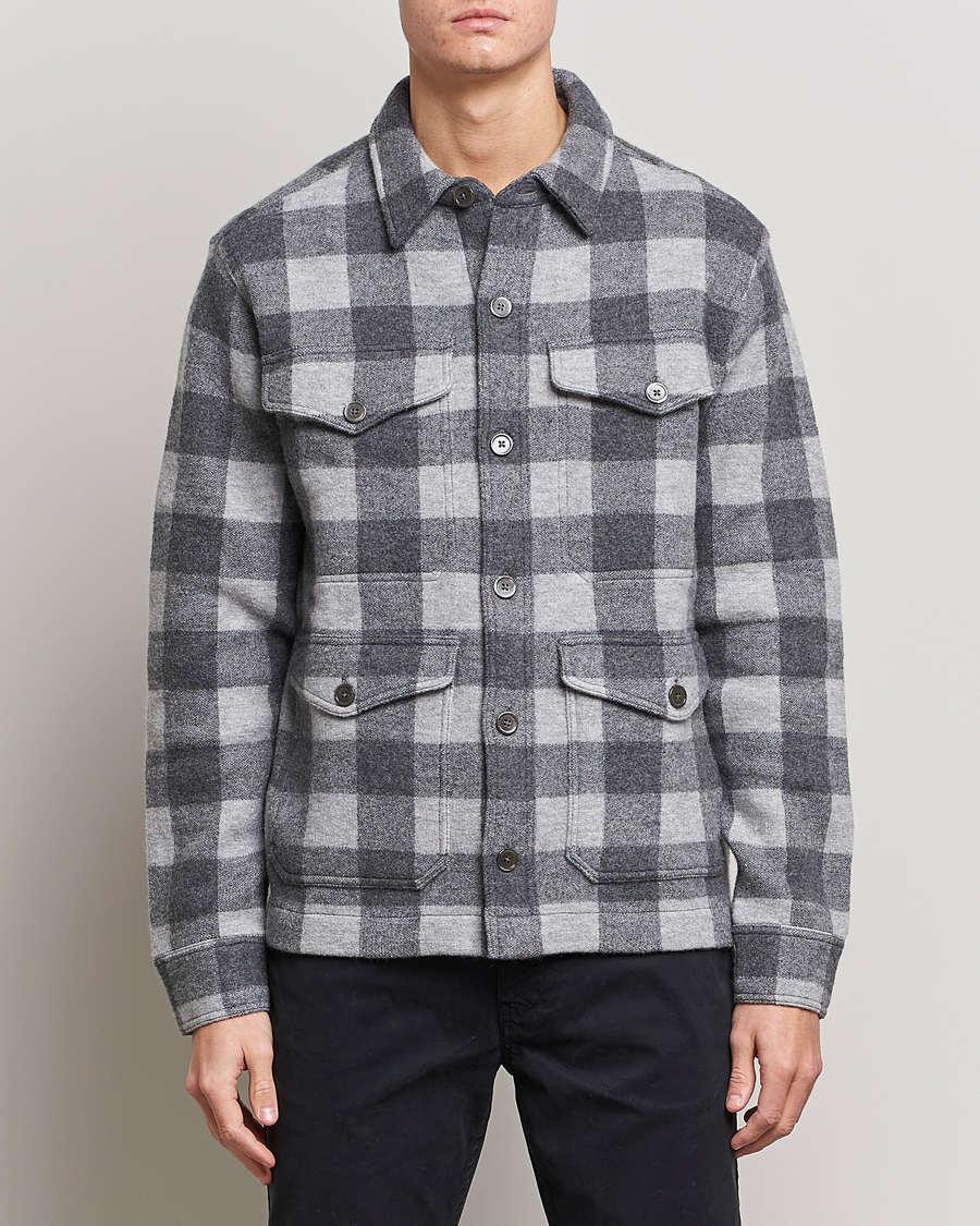 Herren |  | Polo Ralph Lauren | Checked Wool Overshirt Jacket Grey Multi