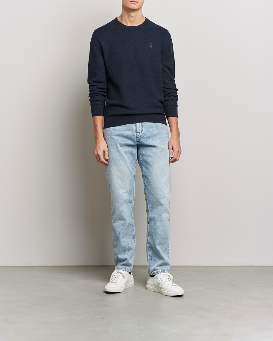 Herren | Pullover | Polo Ralph Lauren | Textured Crew Neck Sweater Navy Heather