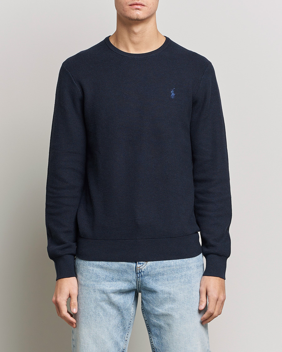 Herren |  | Polo Ralph Lauren | Textured Crew Neck Sweater Navy Heather