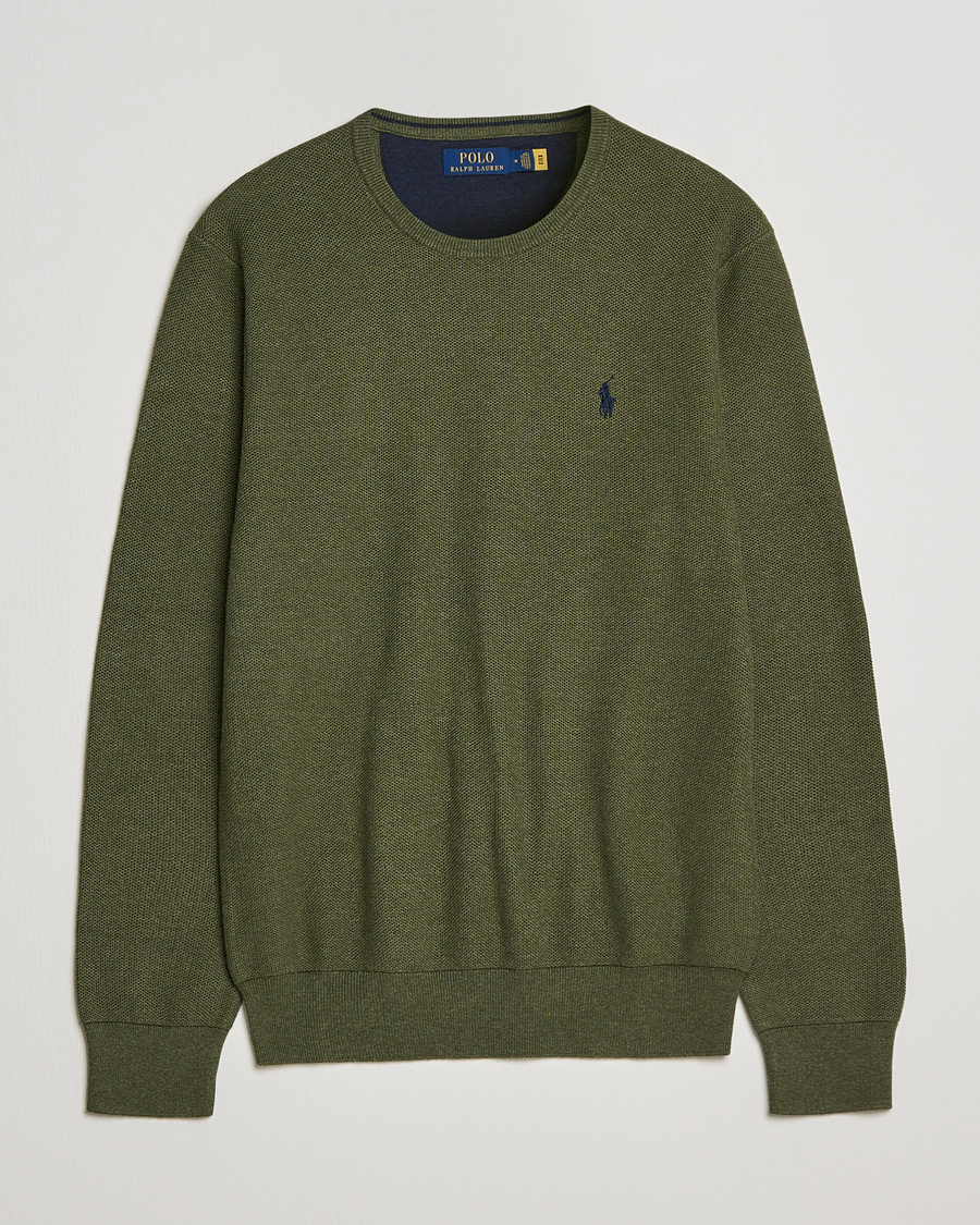Herren | Pullover | Polo Ralph Lauren | Textured Knitted Crew Neck Olive Heather