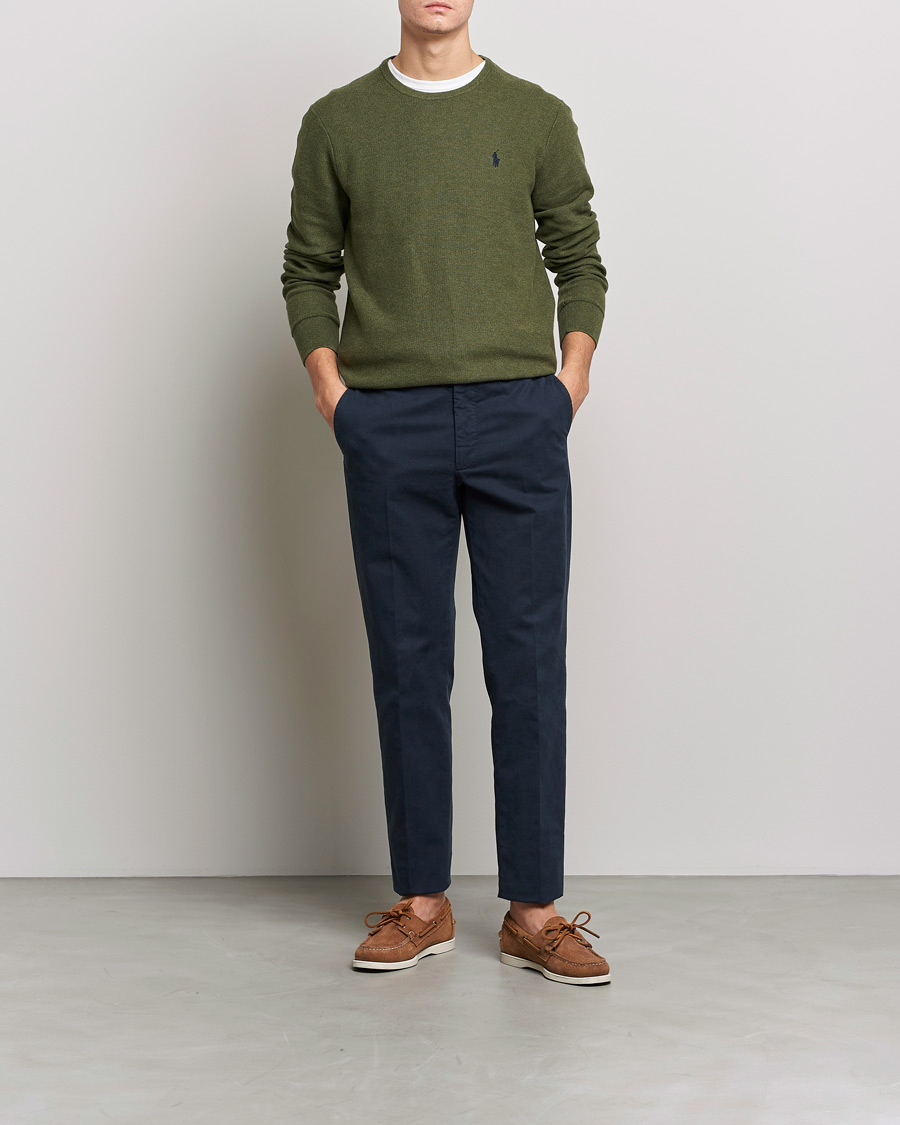 Herren | Pullover | Polo Ralph Lauren | Textured Knitted Crew Neck Olive Heather