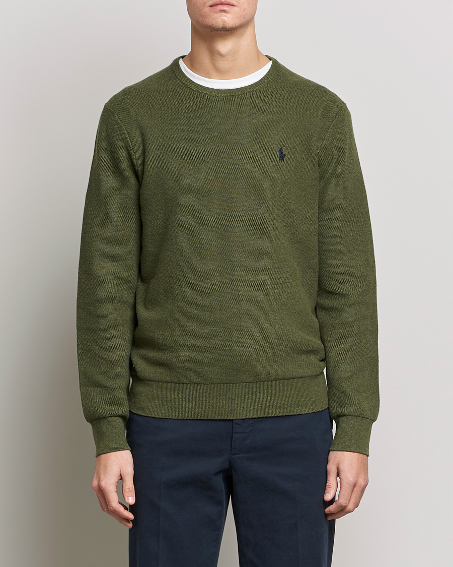 Herren |  | Polo Ralph Lauren | Textured Knitted Crew Neck Olive Heather
