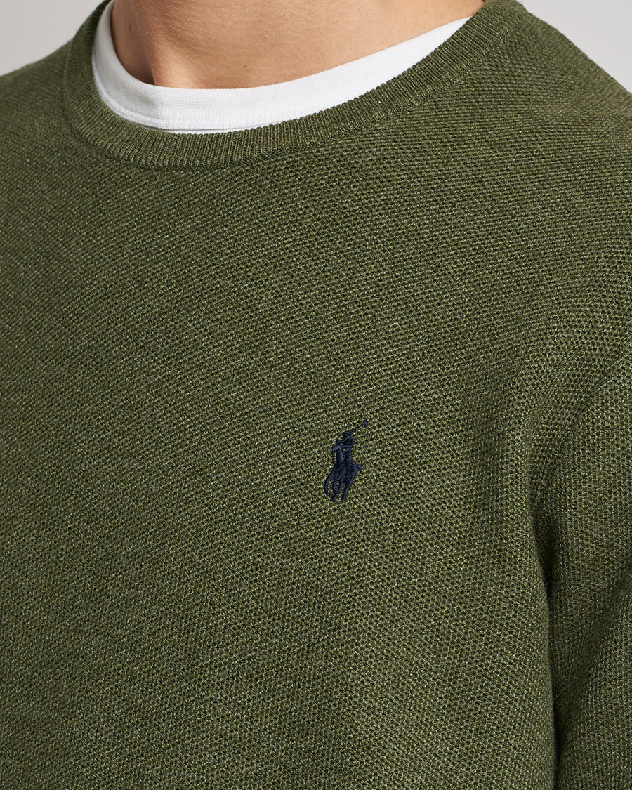 Herren | Pullover | Polo Ralph Lauren | Textured Knitted Crew Neck Olive Heather