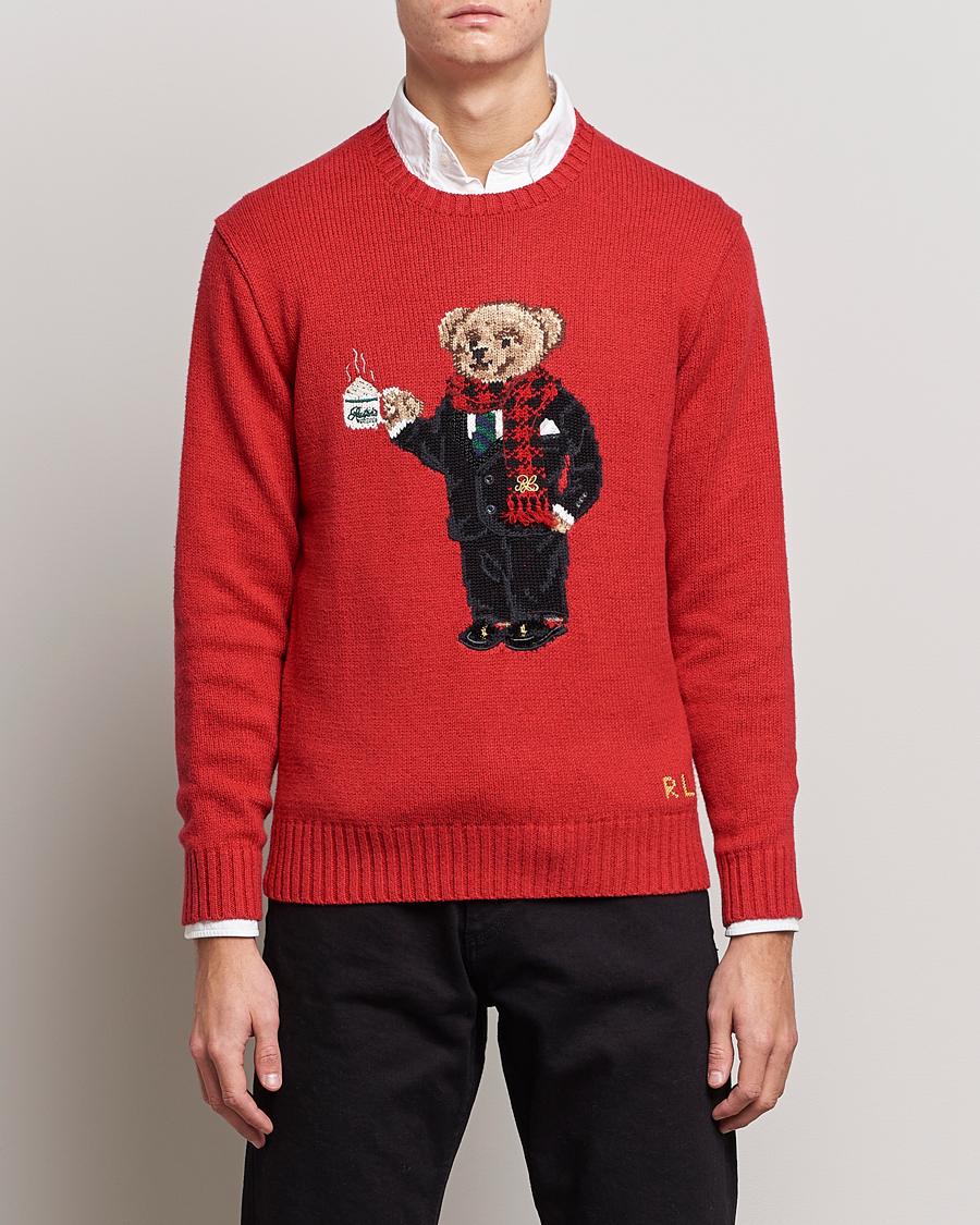 Herren | Weihnachtspullover | Polo Ralph Lauren | Lunar New Year Bear Knitted Sweater Red