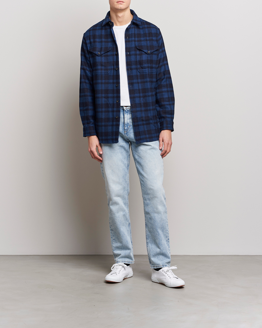 Herren | Hemden | Polo Ralph Lauren | Wool Blend Checked Overshirt Blue/Navy