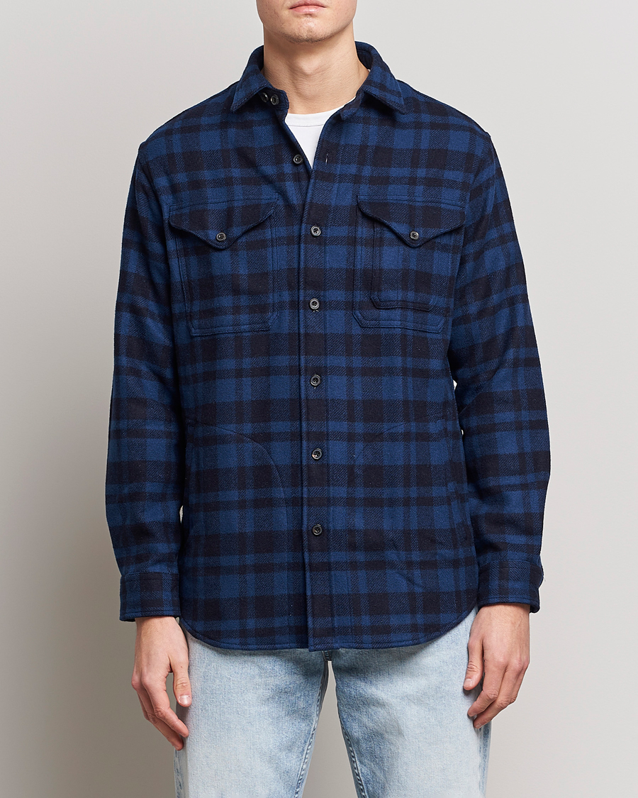 Herren | Overshirts | Polo Ralph Lauren | Wool Blend Checked Overshirt Blue/Navy