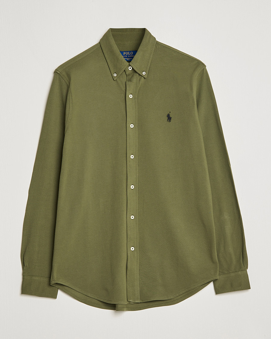 Herren | Hemden | Polo Ralph Lauren | Slim Fit Featherweight Mesh Shirt Dark Sage
