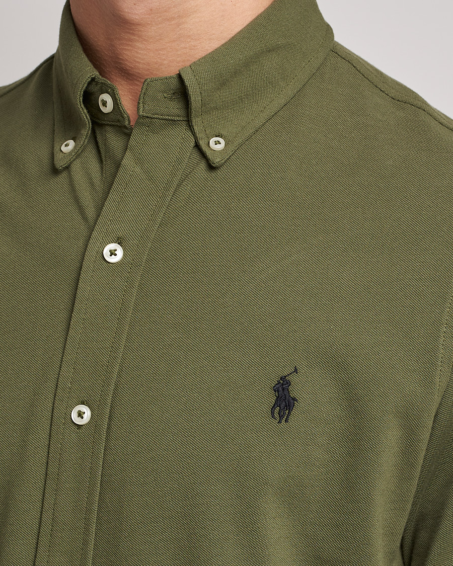 Herren | Hemden | Polo Ralph Lauren | Slim Fit Featherweight Mesh Shirt Dark Sage