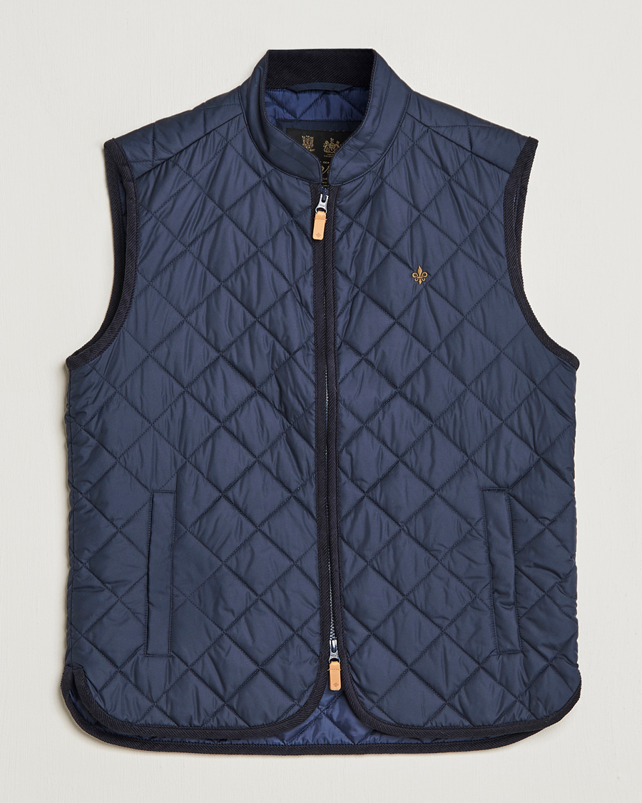Herren | Morris Teddy Quilted Vest Old Blue | Morris | Teddy Quilted Vest Old Blue