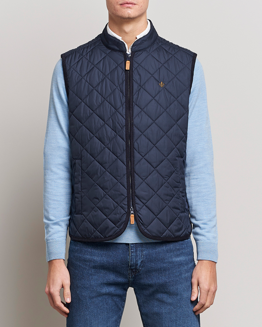 Herren | Morris Teddy Quilted Vest Old Blue | Morris | Teddy Quilted Vest Old Blue