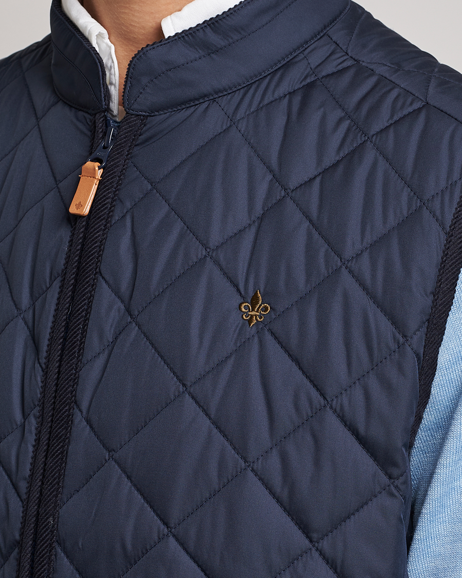 Herren | Morris Teddy Quilted Vest Old Blue | Morris | Teddy Quilted Vest Old Blue