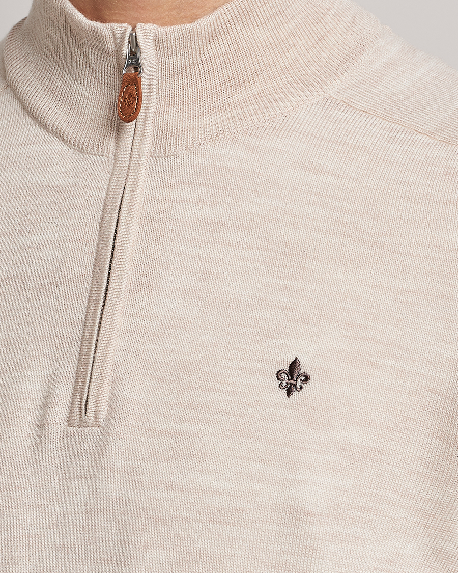 Herren | Pullover | Morris | John Merino Half Zip Ecru
